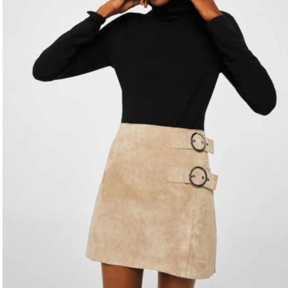 Mango Dresses & Skirts - Mango Genuine Leather Buckle Skirt